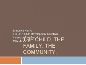 Shaunise Harris ECE 497 Child Development Capstone Instructor