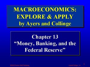 MACROECONOMICS EXPLORE APPLY by Ayers and Collinge Chapter