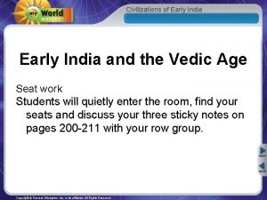 Civilizations of Early India and the Vedic Age