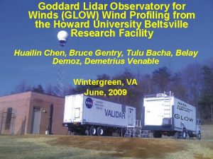 Goddard Lidar Observatory for Winds GLOW Wind Profiling