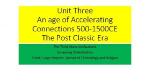 Unit Three An age of Accelerating Connections 500
