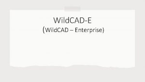 Wild CADE Wild CAD Enterprise Contract Award The