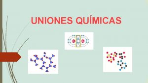 UNIONES QUMICAS Observemos esta imagen oPor qu se