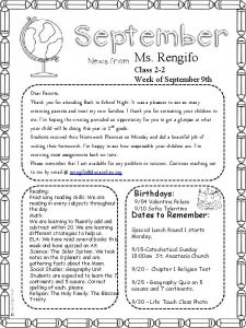 Ms Rengifo Class 2 2 Week of September