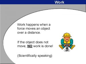 Work happens when a force moves an object