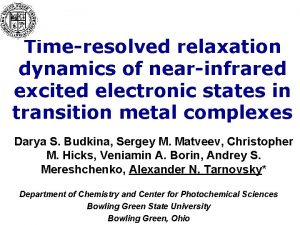 Timeresolved relaxation dynamics of nearinfrared excited electronic states