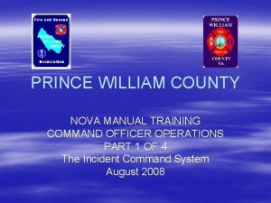 PRINCE WILLIAM COUNTY NOVA MANUAL TRAINING COMMAND OFFICER