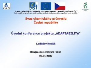 Projekt Adaptabilita a poslen konkurenceschopnosti chemickho prmyslu R