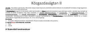 Kzgazdasgtan II 1 8 EA Trsadalmi gazdagsg vltozst