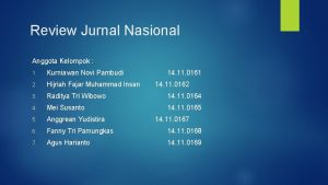 Review Jurnal Nasional Anggota Kelompok 1 Kurniawan Novi