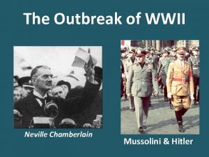 The Outbreak of WWII Neville Chamberlain Mussolini Hitler