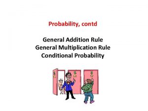 Probability contd General Addition Rule General Multiplication Rule