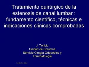 Tratamiento quirrgico de la estenosis de canal lumbar