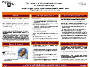 The Influence of Mild Cognitive Impairment on Marital