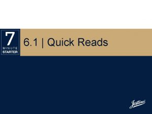 6 1 Quick Reads STEP 1 LEARN Alternative