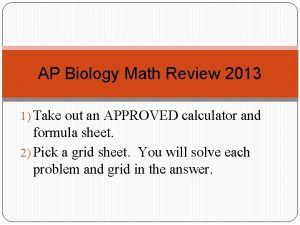 AP Biology Math Review 2013 1 Take out