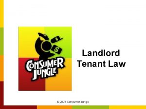 Landlord Tenant Law 2006 Consumer Jungle April 27