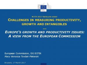 NTTS 2017 SATELLITE EVENT CHALLENGES IN MEASURING PRODUCTIVITY