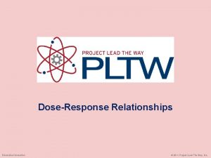 DoseResponse Relationships Biomedical Innovation 2011 Project Lead The