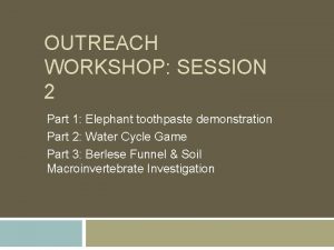 OUTREACH WORKSHOP SESSION 2 Part 1 Elephant toothpaste