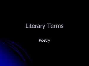 Literary Terms Poetry Lyric Poem A short poem