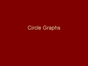 Circle Graphs Vocabulary Circle Graphs A type of