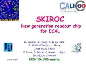 SKIROC New generation readout chip for ECAL M