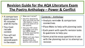 Revision Guide for the AQA Literature Exam The