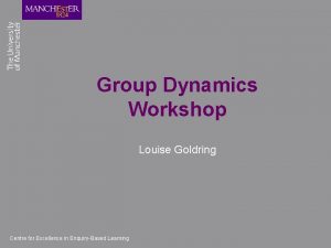 Group Dynamics Workshop Louise Goldring Centre for Excellence