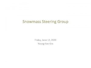 Snowmass Steering Group Friday June 12 2020 YoungKee