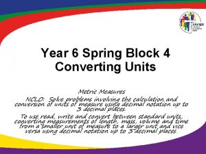 Year 6 Spring Block 4 Converting Units Metric