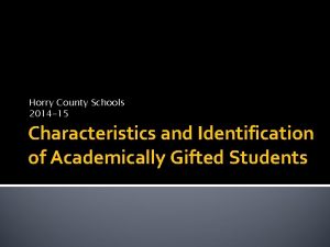 Horry County Schools 2014 15 Characteristics and Identification