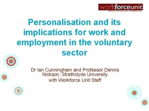 Personalisation and its implications for work and employment