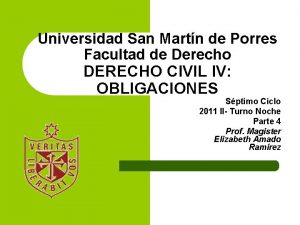 Universidad San Martn de Porres Facultad de Derecho