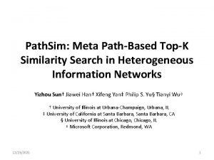 Path Sim Meta PathBased TopK Similarity Search in