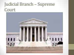 Judicial Branch Supreme Court Article III of the