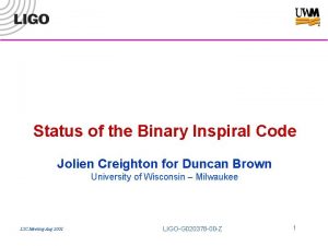 Status of the Binary Inspiral Code Jolien Creighton