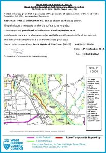 WEST SUSSEX COUNTY COUNCIL Road Traffic Regulation Act