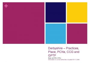 Derbyshire Practices Place PCNs CCG and GPTF Maps