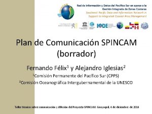 Plan de Comunicacin SPINCAM borrador Fernando Flix 1