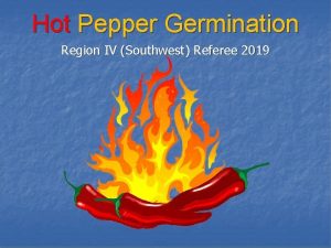 Hot Pepper Germination Region IV Southwest Referee 2019