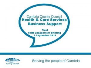 Health Care Services Business Support Final Staff Engagement