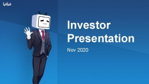 Investor Presentation Nov 2020 1 Safe Harbor Statement