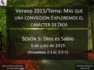 Verano 2015Tema MS QUE UNA CONVICCIN EXPLOREMOS EL