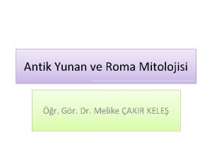 Antik Yunan ve Roma Mitolojisi r Gr Dr