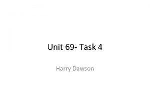 Unit 69 Task 4 Harry Dawson Intended Purpose