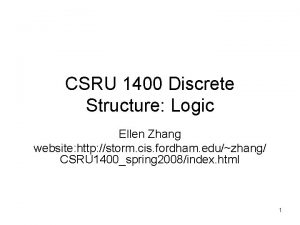 CSRU 1400 Discrete Structure Logic Ellen Zhang website