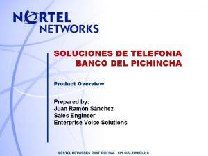 SOLUCIONES DE TELEFONIA BANCO DEL PICHINCHA Product Overview