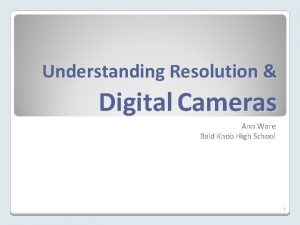 Understanding Resolution Digital Cameras Ann Ware Bald Knob