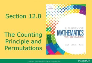 Section 12 8 The Counting Principle and Permutations